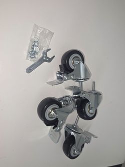 Heavy Duty Caster Wheels 4-Pack - Swivel with Dual Locking Brakes. 2 inch