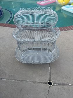 French Painted Wrought Iron Bird Cage