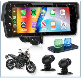 Motorcycle CarPlay Screen 6.86 Inch Portable Wireless with back & front camera