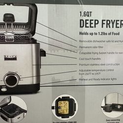 New Bella Pro Series 1.6‑Qt Deep Fryer – Stainless Steel, Adjustable Thermostat, Dishwasher Safe – Sealed Box 