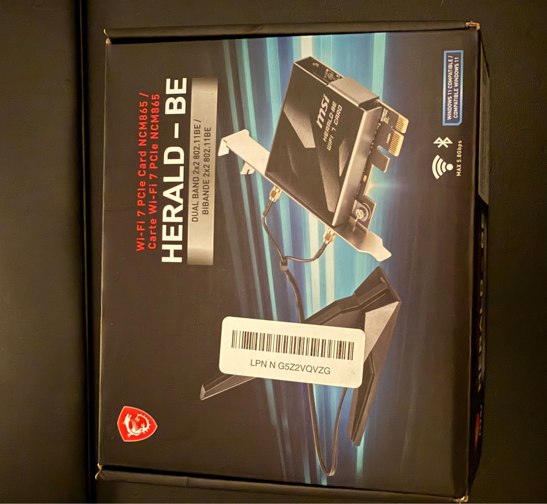 Msi Herald BE Wifi 7 & Bluetooth Pcie Card