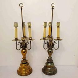 Vintage Brass Candle Lamps