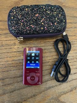 Sony Digital Walkman MP4 Player, Purple Sparkle Zip Case & USB Charger