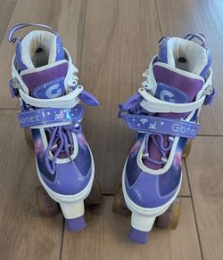 Gonex Roller Skates for Girls Boys 4 Size Adjustable Quad Skates with Light up Wheels, Great Condition
