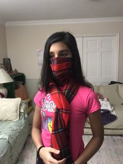 Women's Fashion Long Shawl Big Grid Winter Warm Lattice Large Scarf. Green/orange