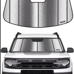 Windshield Sun Shade for 2021-2024 Ford Bronco Sport Front Window Sunshade - Metallic=A8-563
