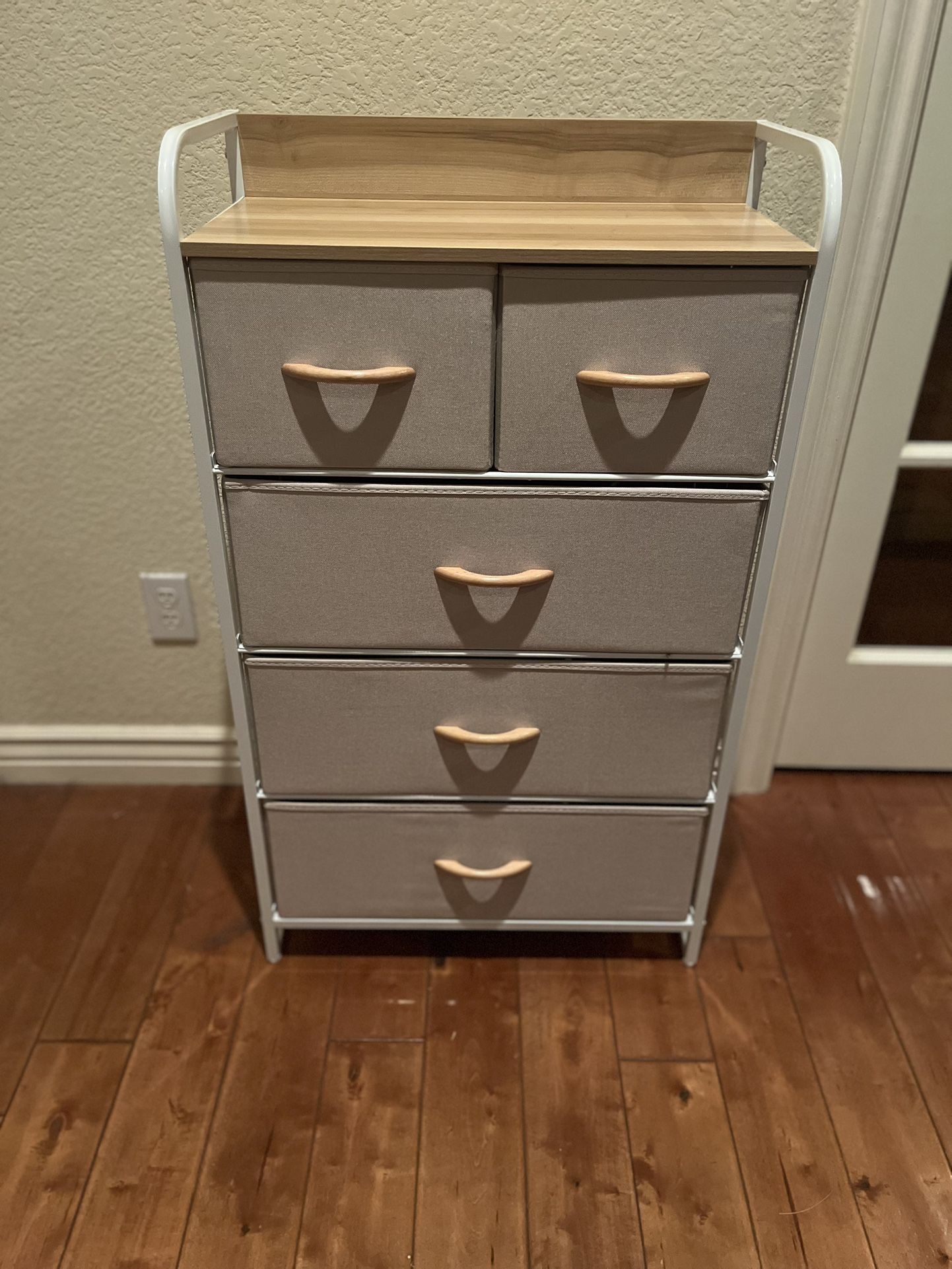 NEW - Fabric Dresser with Wood Platform