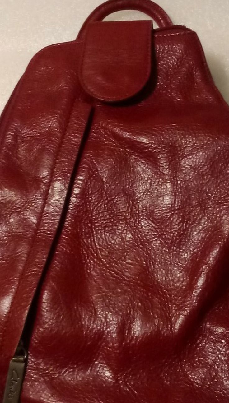 Clark's Red Leather Backpack