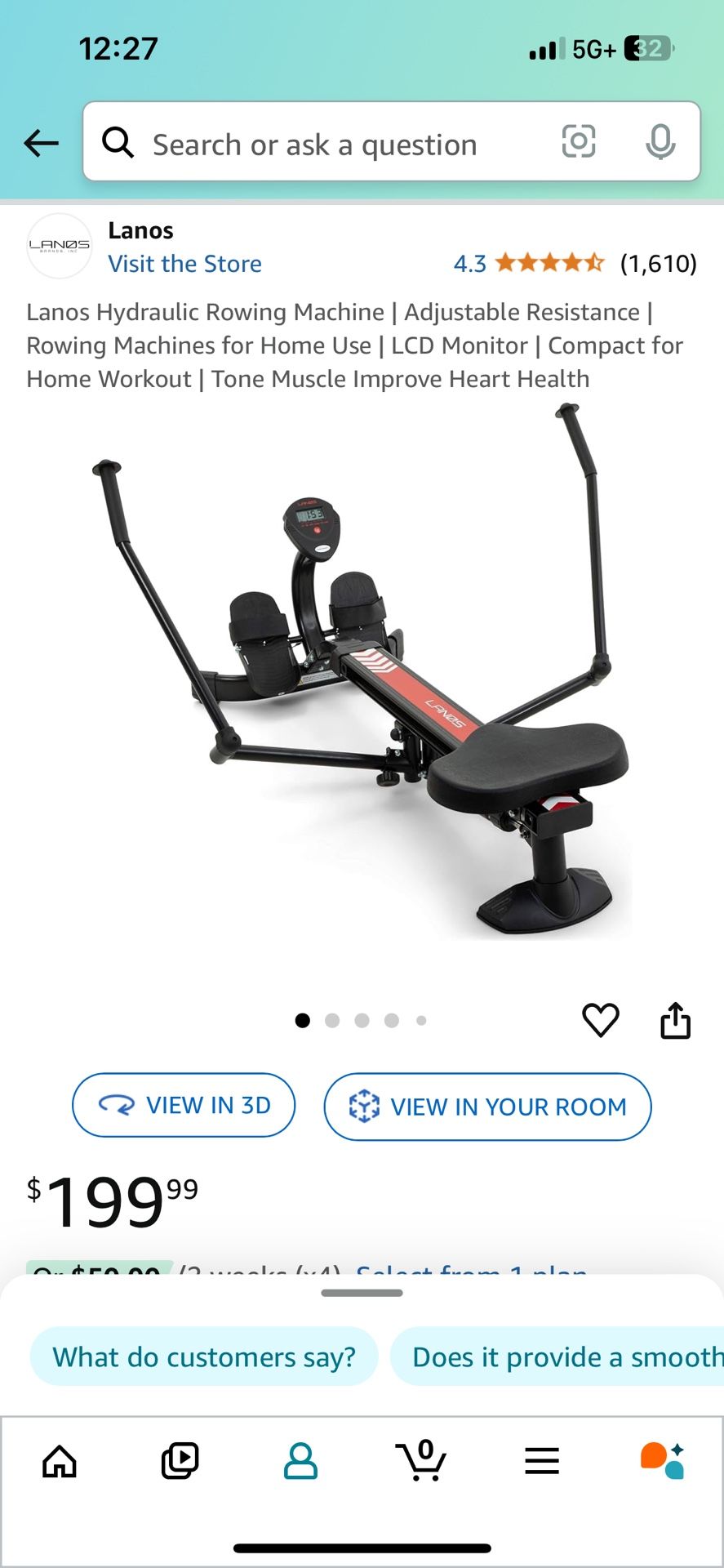 Lanos Hydraulic Rowing Machine