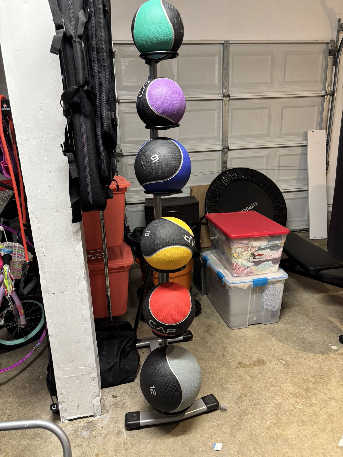 CAP Barbell Rubber Medicine Ball Set with Rack