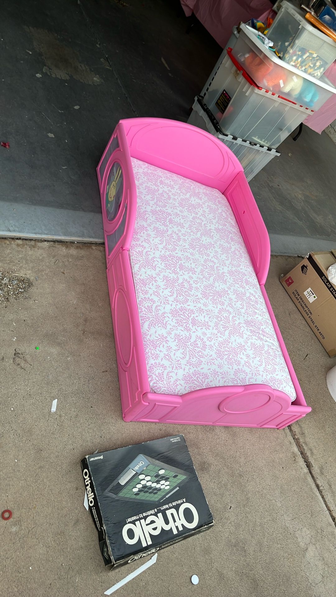 Little girls, bed mattress, and the bed