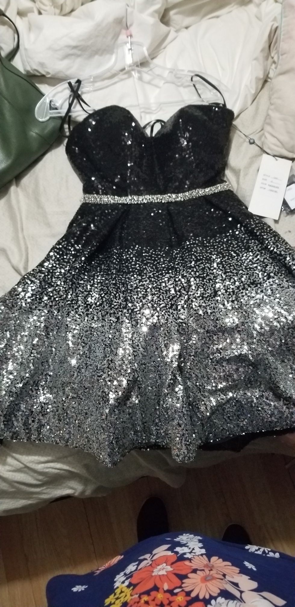 new with tags black and silver sequin dress new years prom