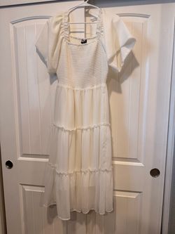 White Smocked Tiered Dress
