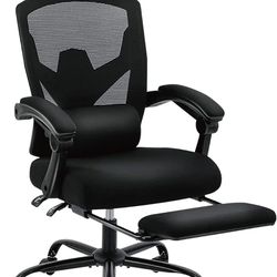 Home Office Desk Chair with Footrest, High-Back Mesh Rolling Swivel Reclining Chair.