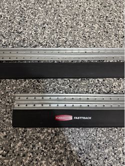 2 Rubbermaid Fast Track Hang Rails - 84 & 48 inches