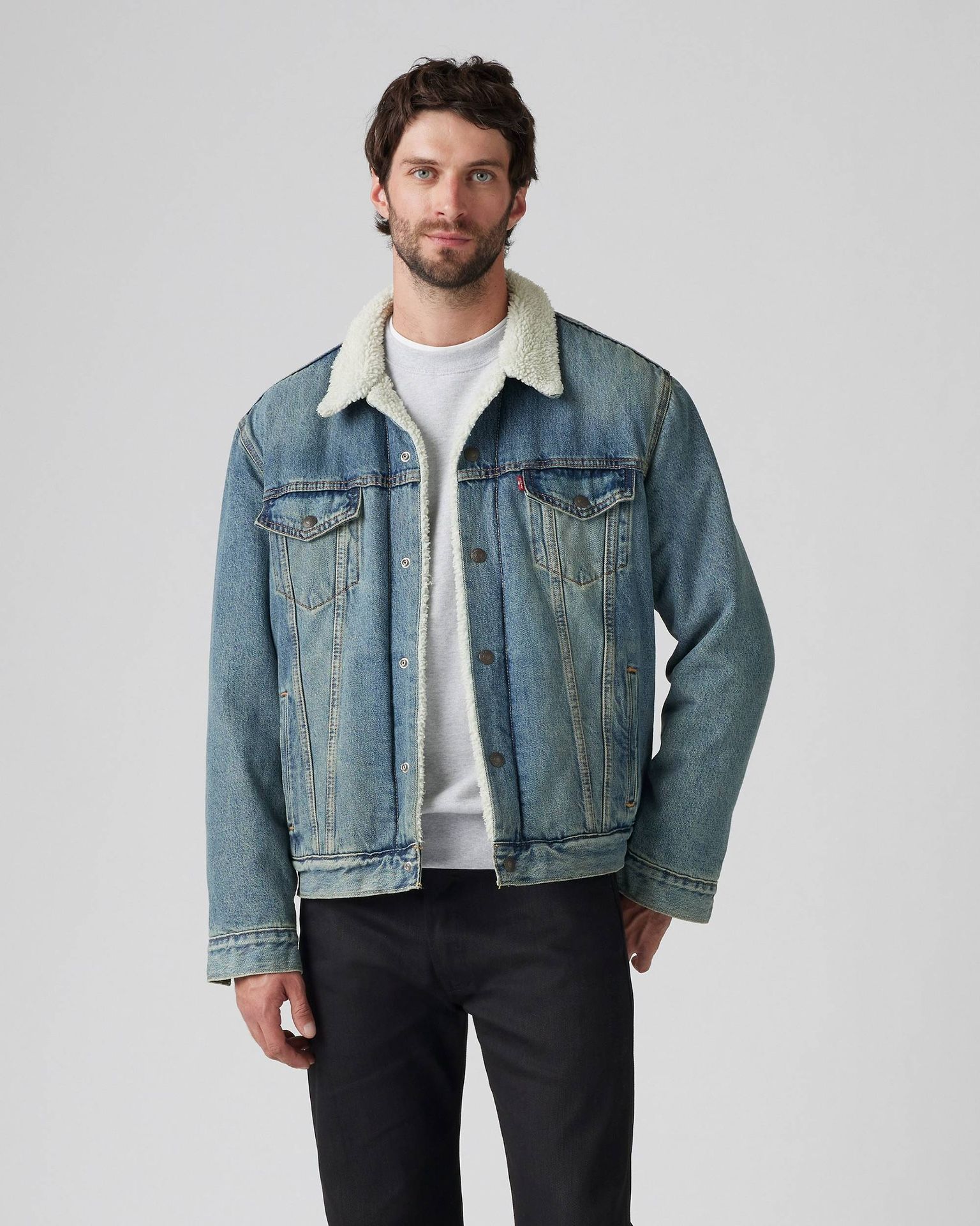 Levi’s Type III Sherpa Trucker Jacket – Medium-Light Vintage Wash, Medium