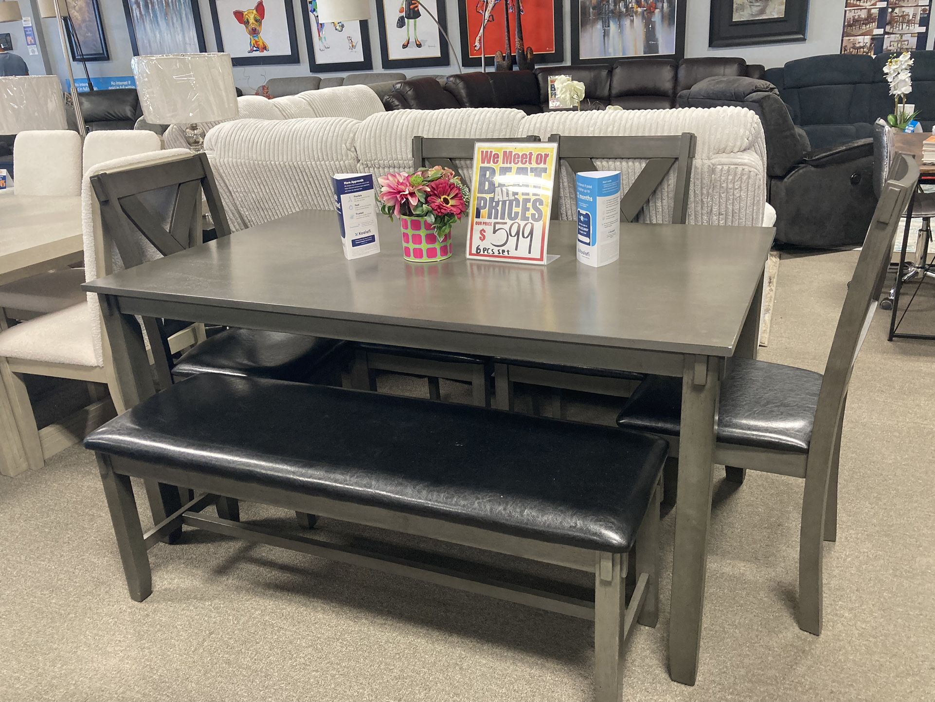 wood dining set🤎🧸 $499