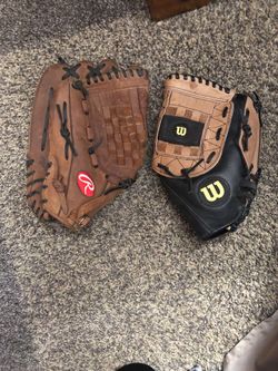 Baseball gloves left hand and right hand