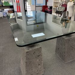 Show-stopper Glass and Stone dining table 