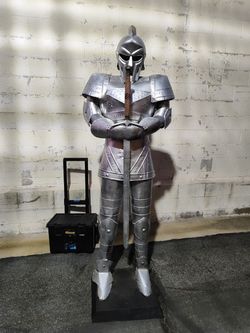 Life Size Medieval Knight Armor Statue 80" Metal Display w/ Sword