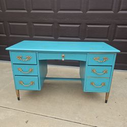 Gorgeous refurbished Turquoise desk