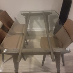 Glass Table 4 Chairs