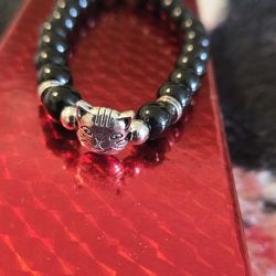 Black Stretch Cat Bracelet 