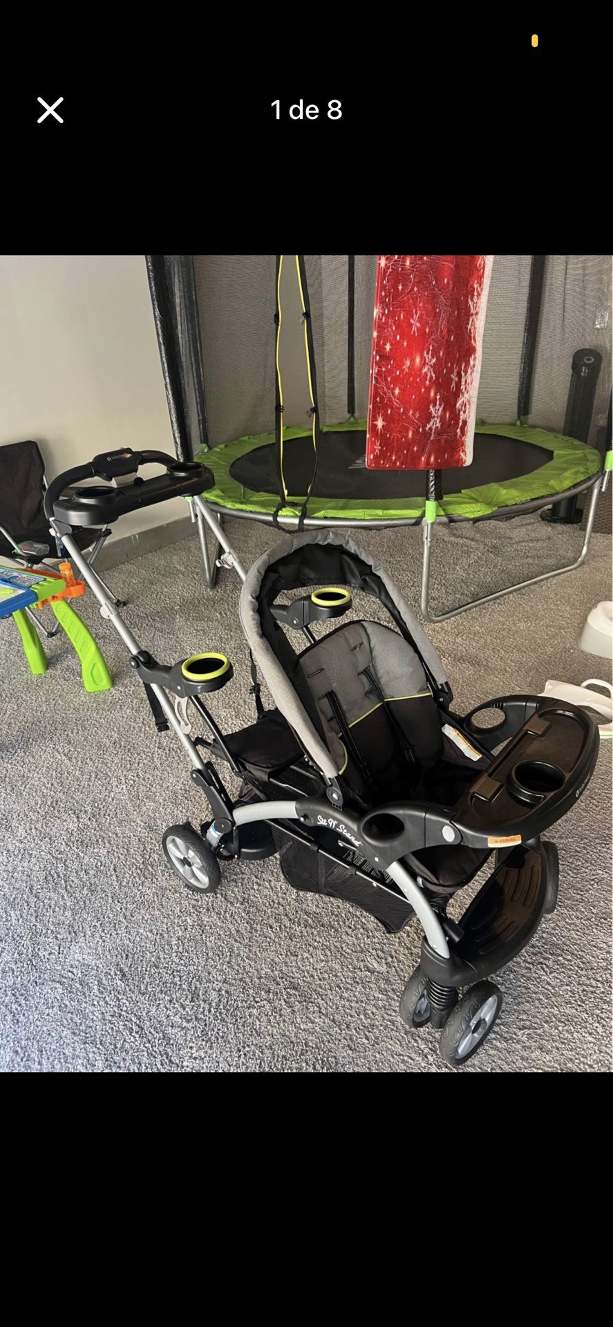 Double Stroller, Seat And Stand. Like New