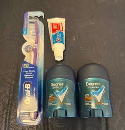 Oral-B Toothbrush, Crest Toothpaste, Degree Deodorant Set