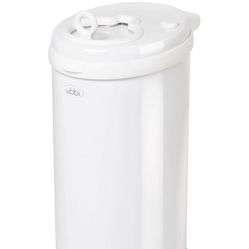 Ubbi - Steel odor blocking bucket, no special bag required, money saving, award-winning, essential diaper bucket for birth, modern design, white
