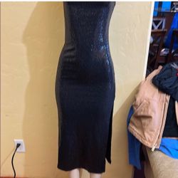Bebe black Shimmering Sequence Dress Xsmall 
