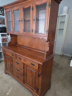 Tell City Solid Maple Wood China Hutch