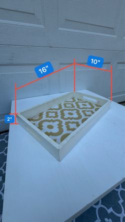 White wooden storage tray
