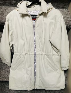 Leather Jacket . Off White Ladues Size Large , Wilson’s Leathers