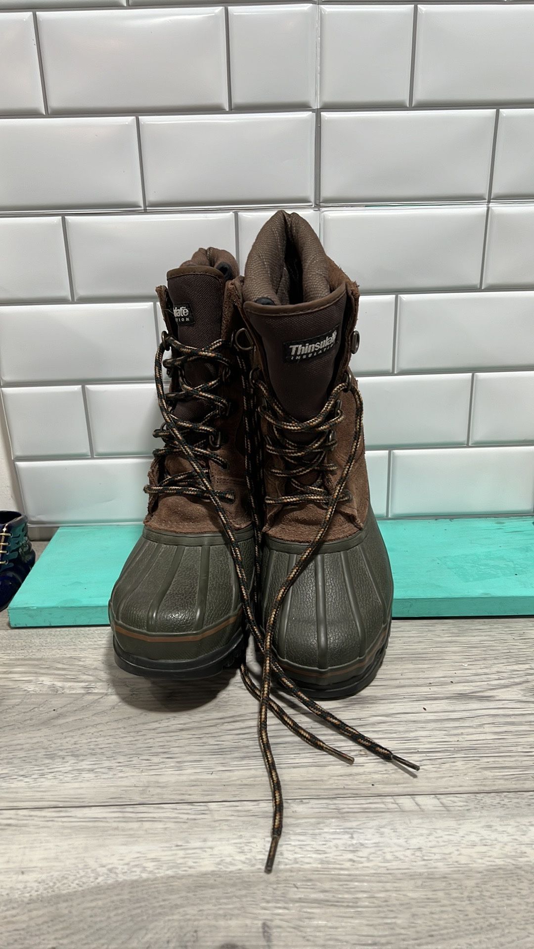 Rocky Boots Thinsulate Lined Brown Leather Rubber Steel Shank 7758 (Size 4