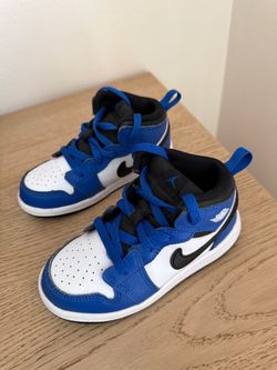 Jordan 1 Kids Shoes Blue/White/Black – Size 9C