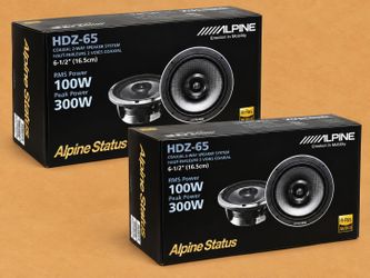 Alpine Status Car Speakers 2-Sets 6 1/2" 2-Way Coaxial Speaker System 600 Watts HDZ-65 Package 🚨 No Credit Needed 🚨 Payment Options Available 🚨