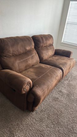Chocolate colored leather couch