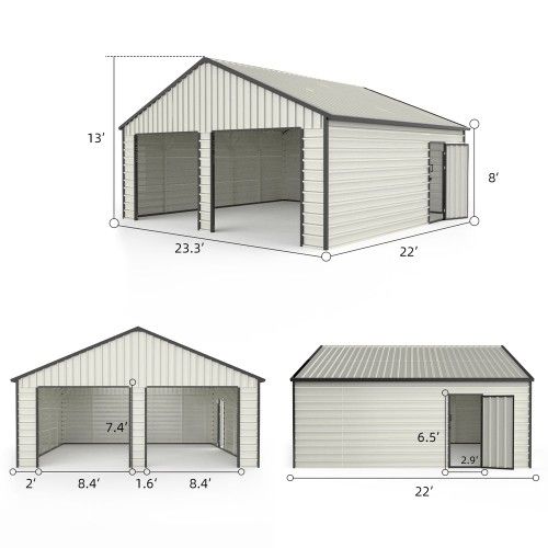 22ft By 23ft Metal Garage Building. NEW!