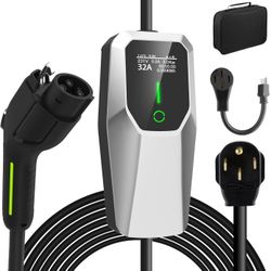 Level 1&2 EV Charger 32Amp 110V-240V with 20FT Cable, Portable Home Charger NEMA 14-50 5-15 Plug for All SAE J1772 Electric Cars