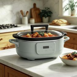 New 6 Quart Programmable Slow Cooker. Olive color