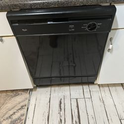Black Whirlpool Dishwasher 