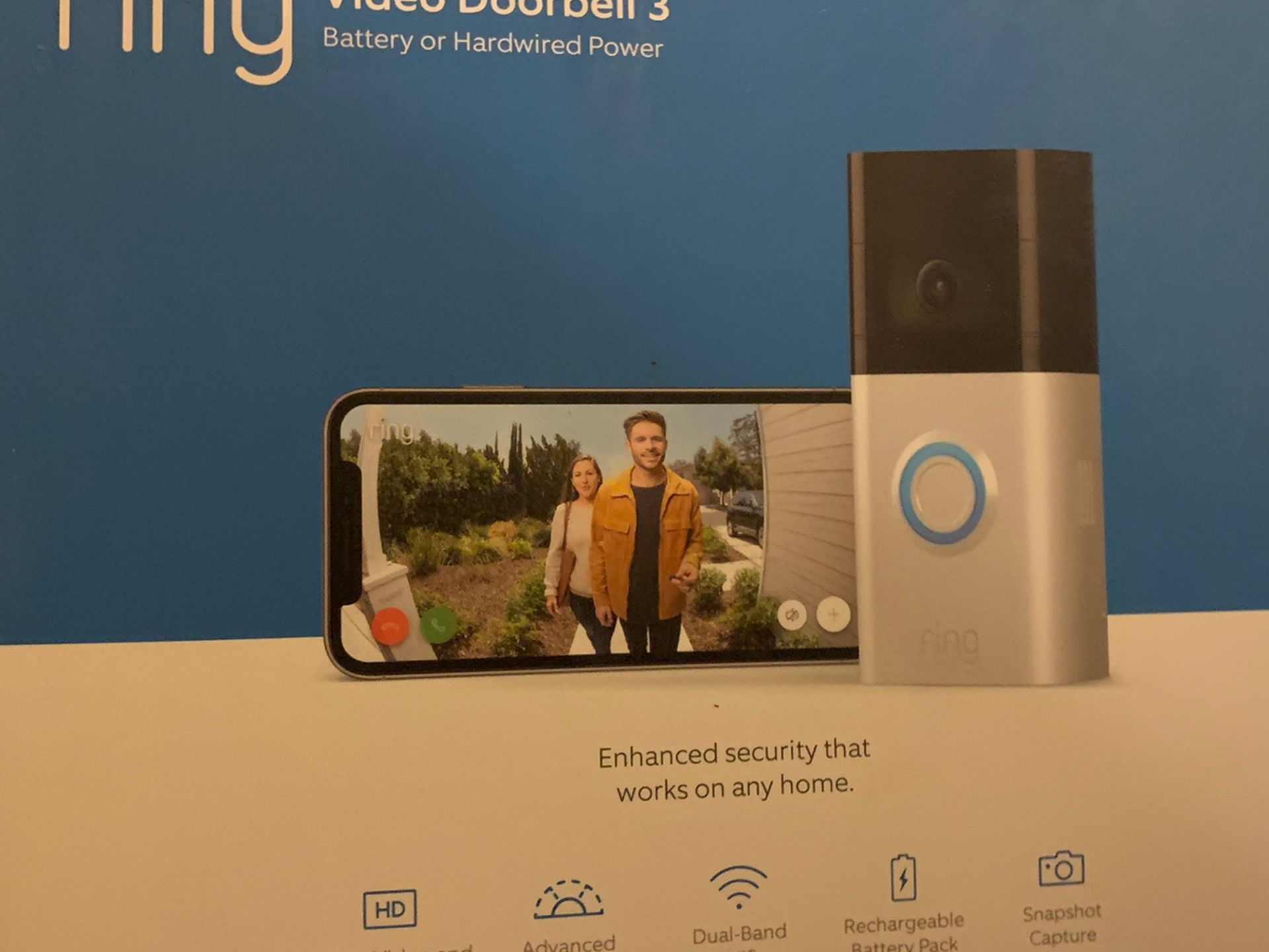 Ring Video Doorbell 3 Battery Or Hardwired Power