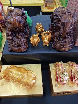 Pair Of Wood Elephant