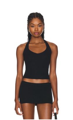 Frankie’s Bikinis Halter Tank - Black - XXS - Unworn