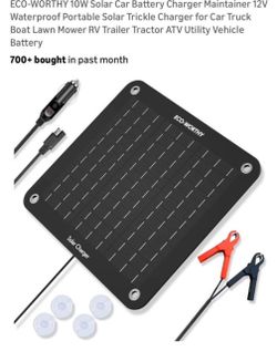 10W 12V Solar Battery Trickle Charger