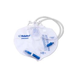 9 count CARDINAL HEALTH ND2000R Standard Vented Drainage Bag with Double Hanger Anti-Reflux Valve 2,000 mL