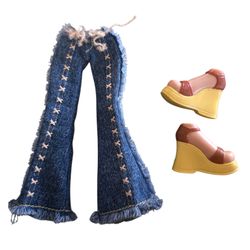 Vintage Bratz Doll YASMIN Strut It Blue Jeans Shoes Outfit Clothes Accessories