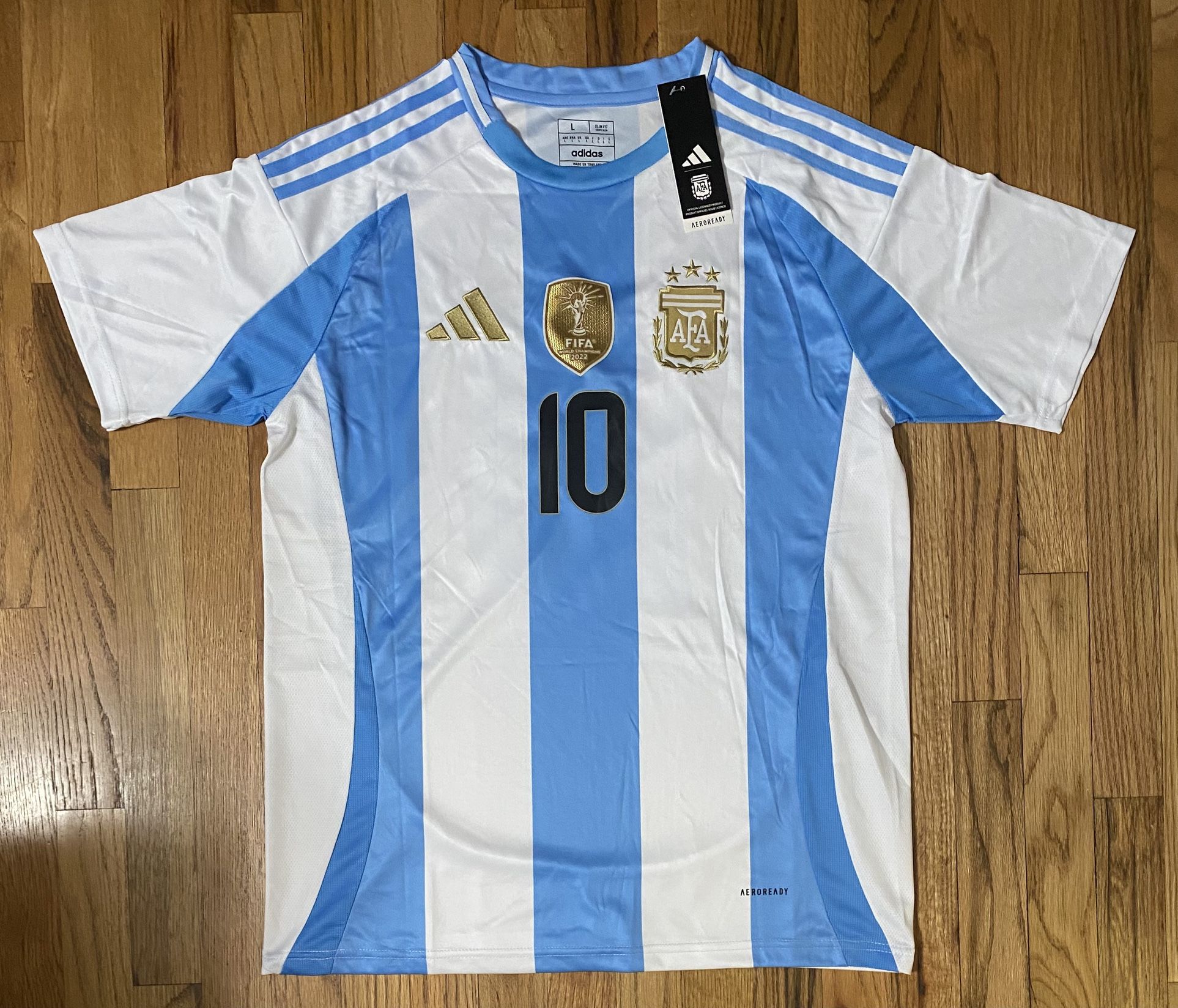 2024/25 Argentina Home Jersey #10 Messi Large adidas Copa America Champions kit