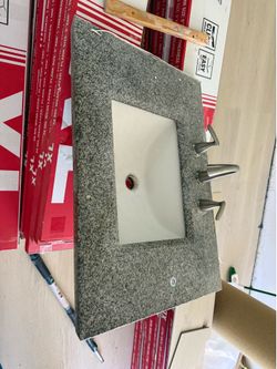 Bathroom vanity counter top and faucet